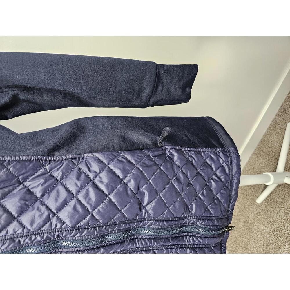Athleta Rock Springs Quilted Long Hooded Jacket with Mixed Fabric Sleeves - Picture 3 of 9